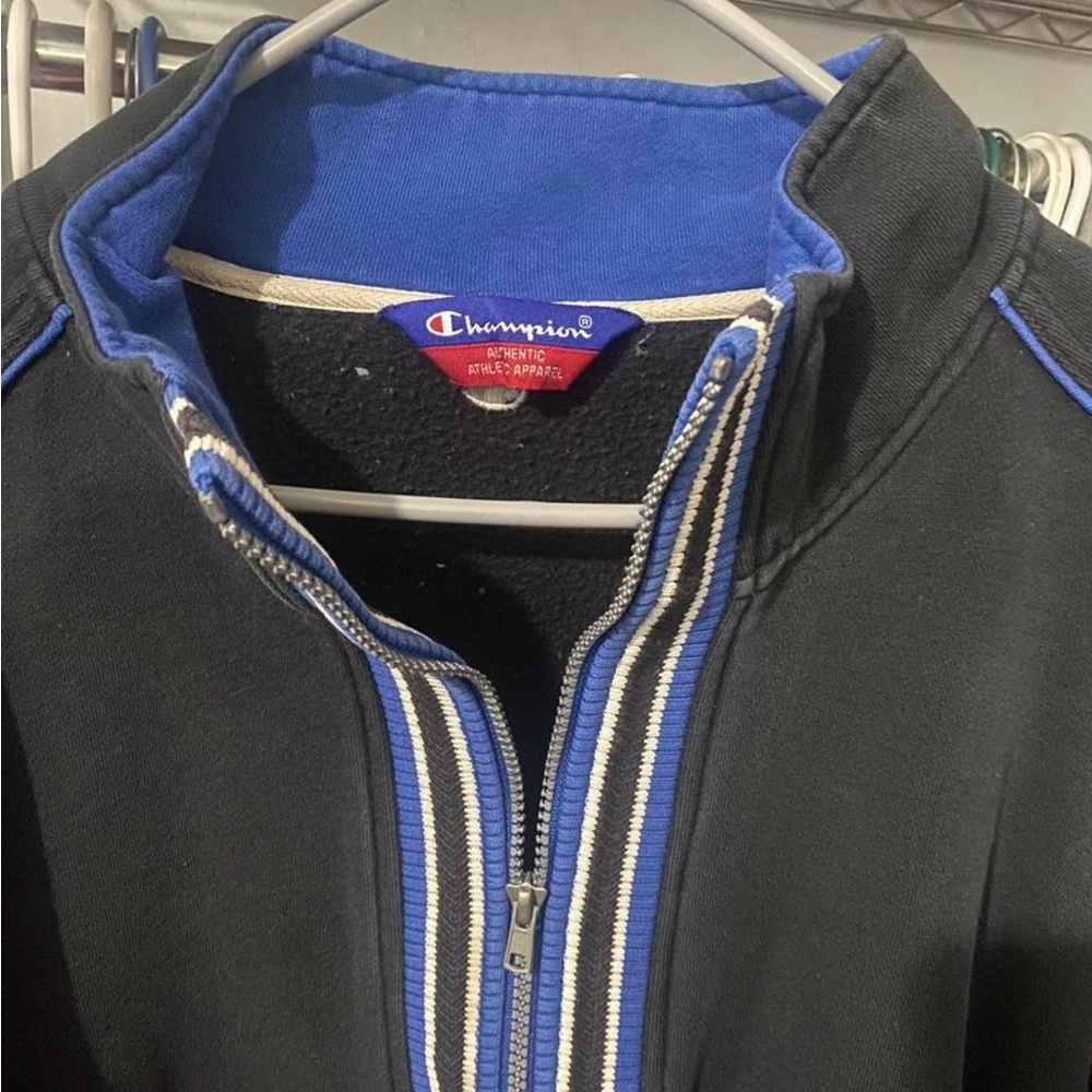 Champion Black Jacket with Blue Trim Men’s XXL zip up
